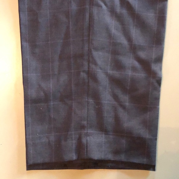 Men’s Jos. A. Bank charcoal w/blue windowpane tropical wool dress slacks. - Picture 3 of 4
